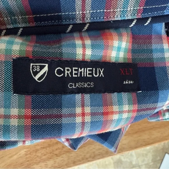 Cremieux Classics Mens XLT Button Up Long Sleeve Blue/white/red Plaid NWT - Picture 5 of 10